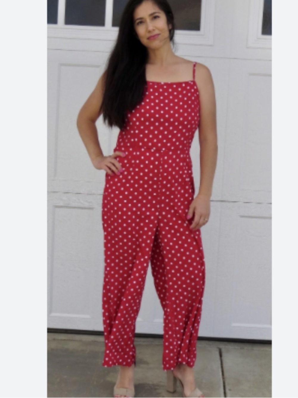 Shein Red and White Polka Dot's Jumpsuit
